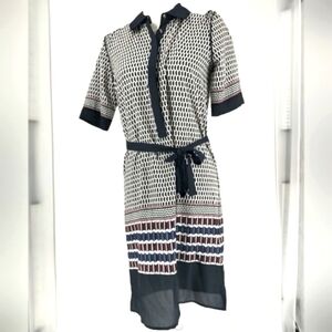 DKNY short sleeve dress, blue pink pattern, size XS